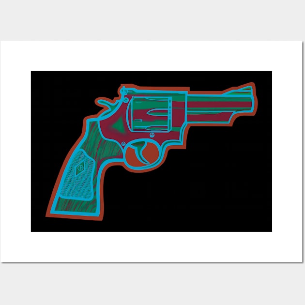 .44 Magnum Revolver Wall Art by Art from the Blue Room